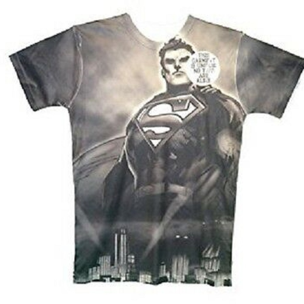 DC SUPERMAN MENS GRAPHIC POLYESTER TEE